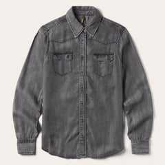 Stetson Boyfriend Fit Button Denim Tencel Blouse