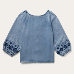 Stetson Lyocell Denim Snap Front Blouse