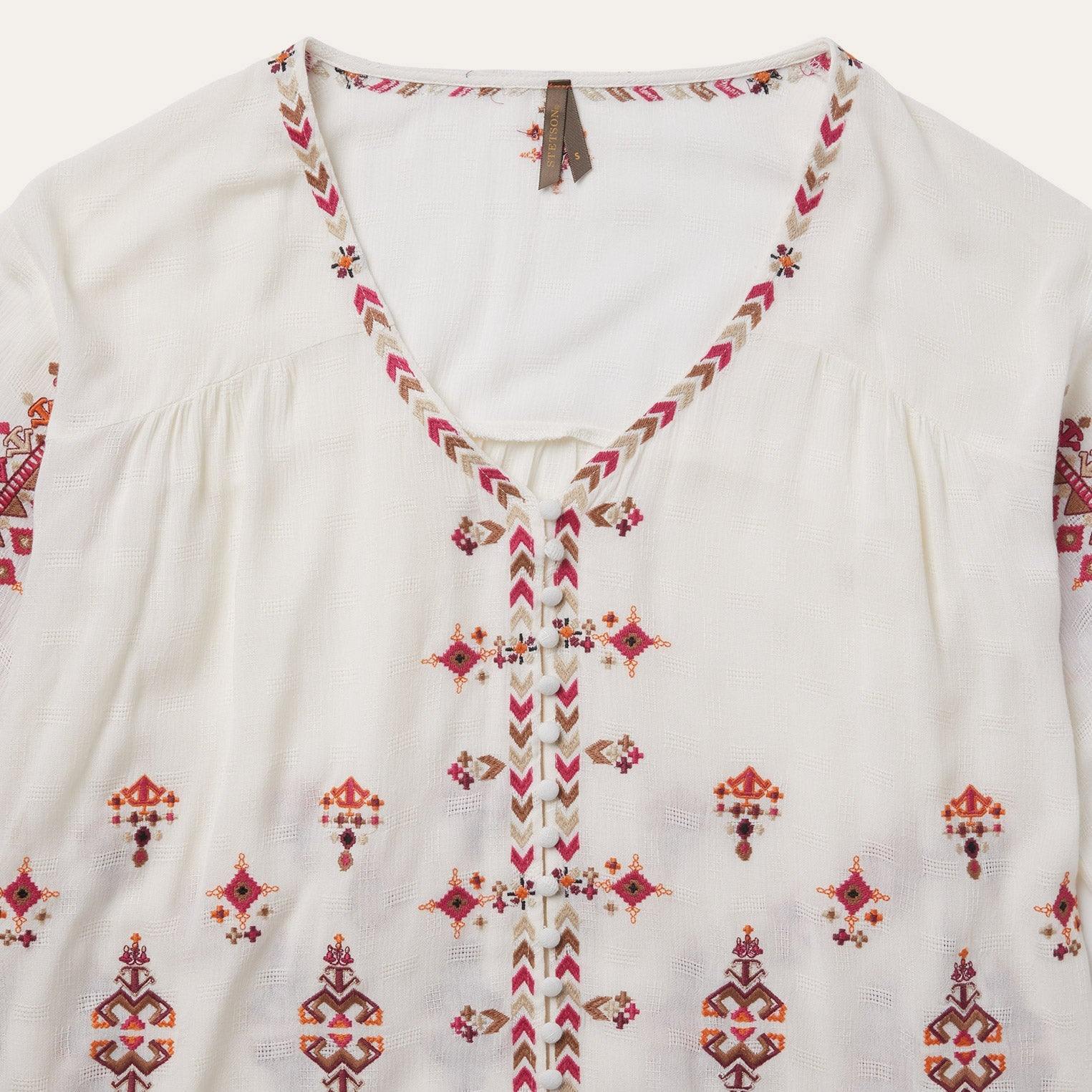 Stetson Dobby Peasant Blouse