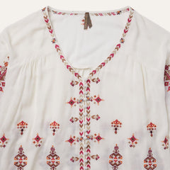 Stetson Dobby Peasant Blouse