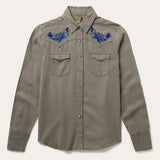 Stetson Olive Lyocell Twill Western Blouse - Stetson