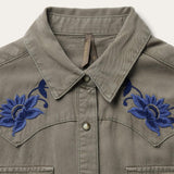 Stetson Olive Lyocell Twill Western Blouse - Stetson