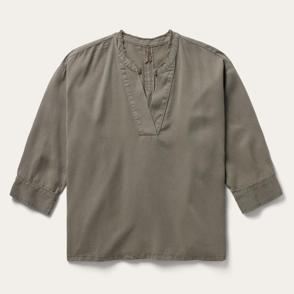Stetson Olive Lyocell Twill Peasant Top - Stetson