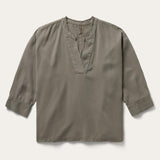 Stetson Olive Lyocell Twill Peasant Top - Stetson