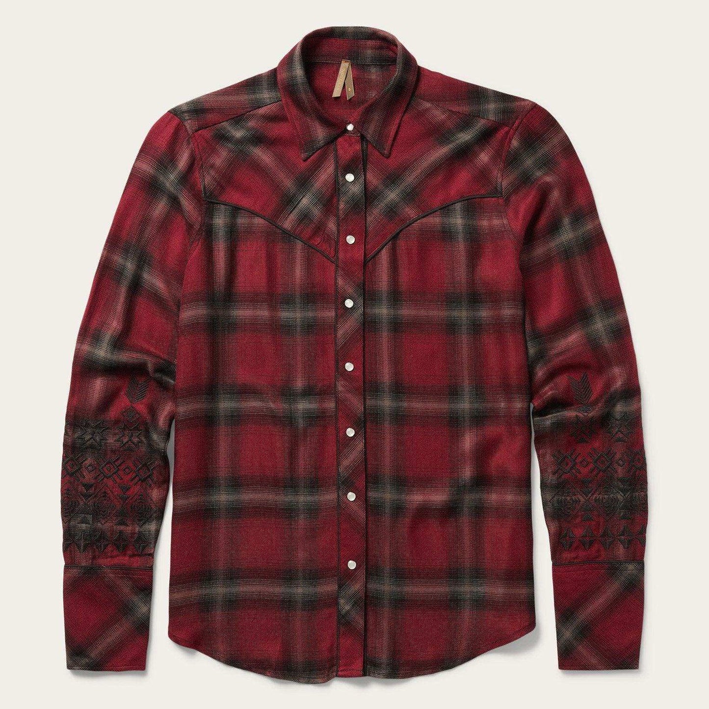Stetson Western Plaid Wine Blouse - Stetson - Flyclothing LLC