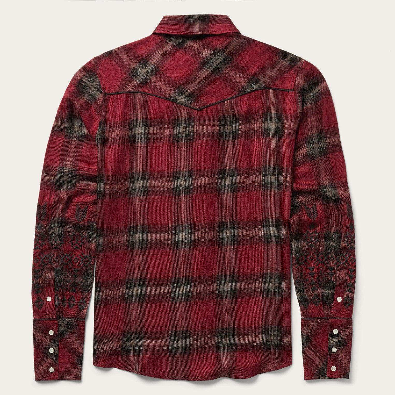 Stetson Western Plaid Wine Blouse - Stetson - Flyclothing LLC