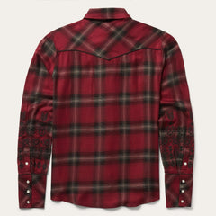 Stetson Western Plaid Wine Blouse
