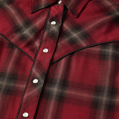 Stetson Western Plaid Wine Blouse