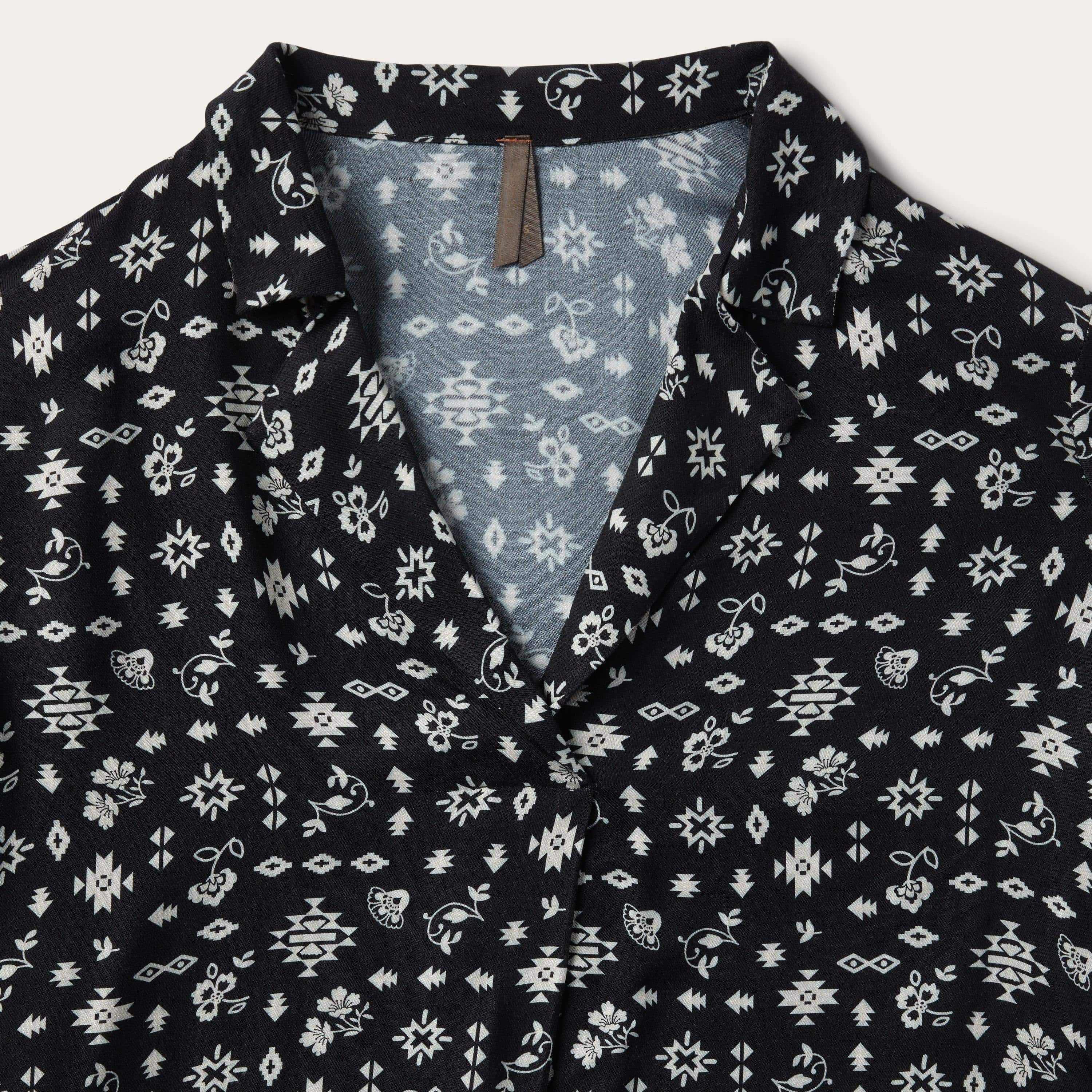 Stetson Southwestern Ditzy Print Rayon Twill Blouse