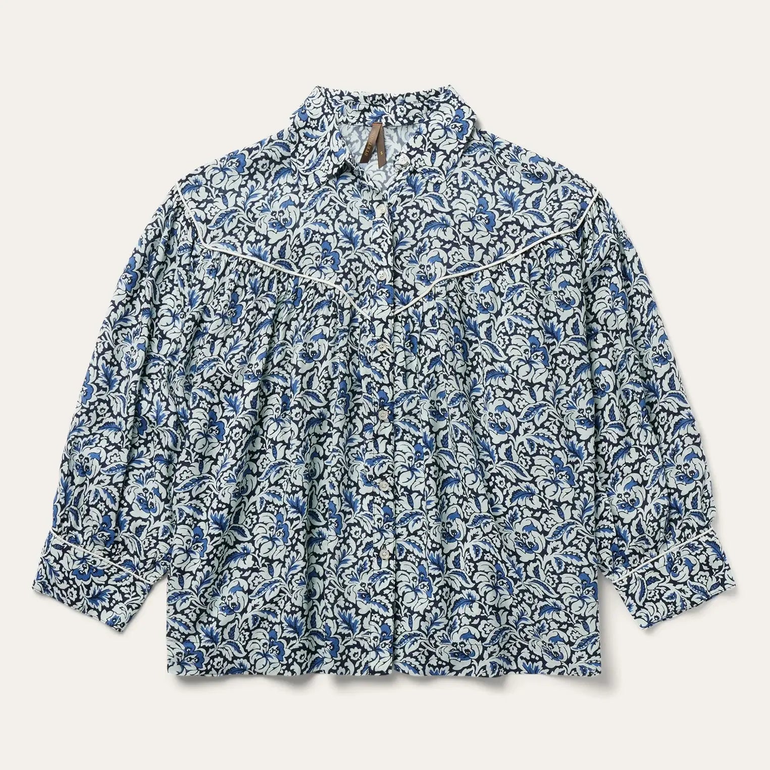 Stetson Indigo Tapestry Print Blouse - Stetson - Flyclothing LLC