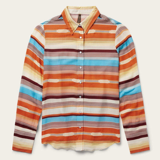 Stetson Sunset Serape Print Rayon Herringbone Western Shirt - Stetson - Flyclothing LLC