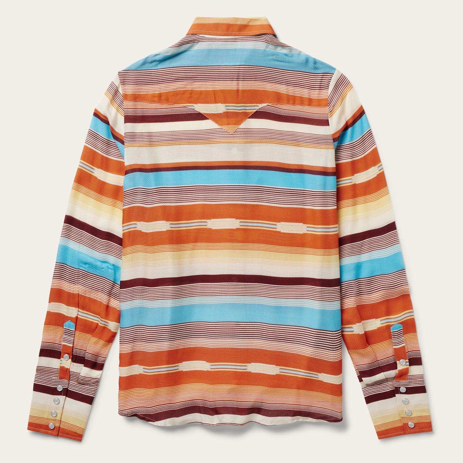 Stetson Sunset Serape Print Rayon Herringbone Western Shirt - Stetson - Flyclothing LLC