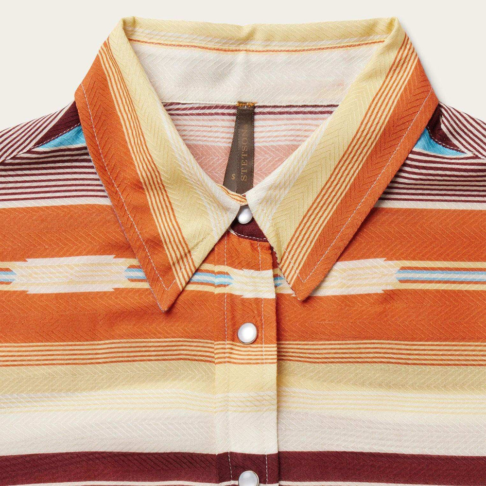 Stetson Sunset Serape Print Rayon Herringbone Western Shirt - Stetson - Flyclothing LLC