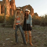 Stetson Sunset Serape Print Rayon Herringbone Western Shirt - Stetson - Flyclothing LLC