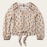 Stetson Gaucho Border Print Rayon Herringbone Blouse - Stetson - Flyclothing LLC