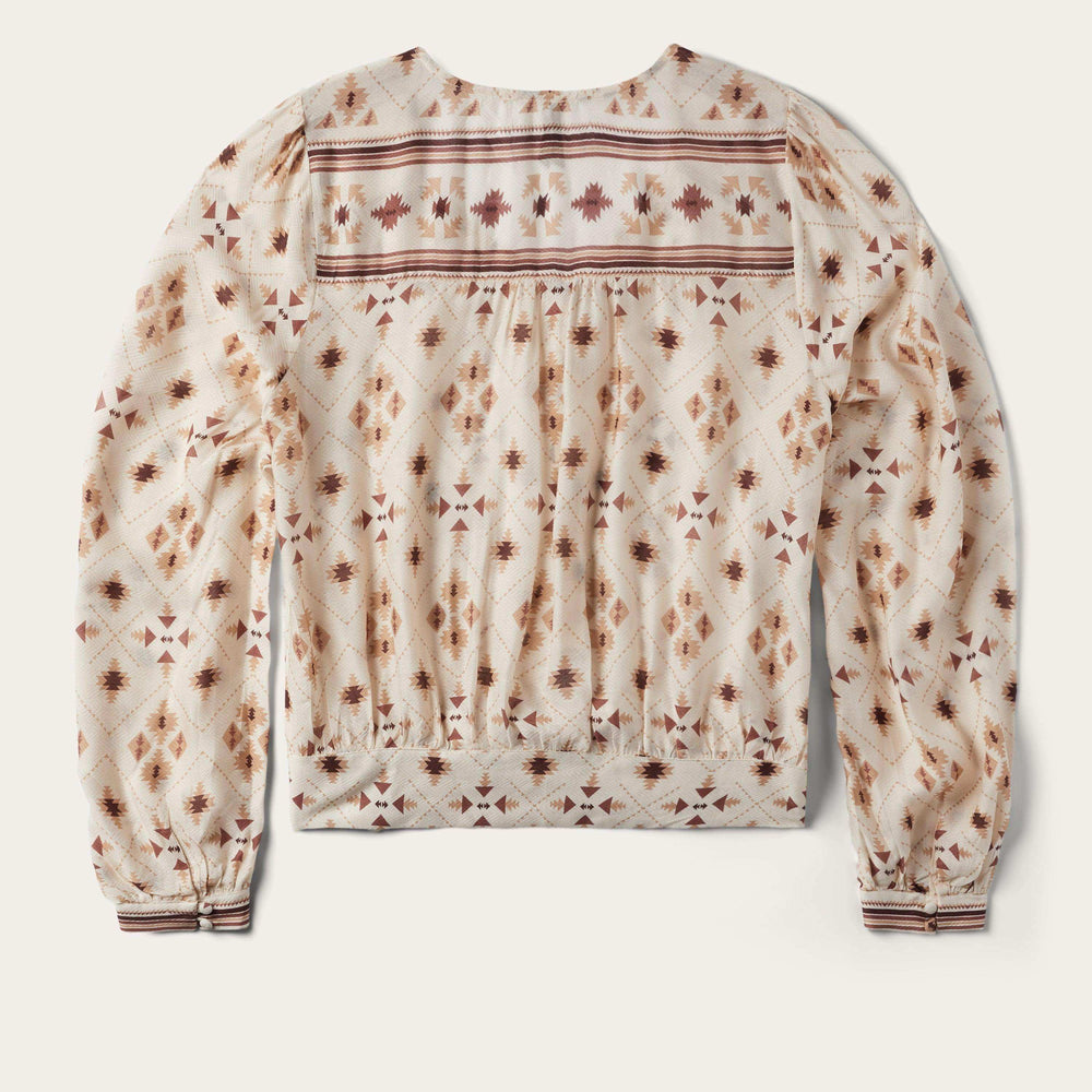 Stetson Gaucho Border Print Rayon Herringbone Blouse - Stetson - Flyclothing LLC