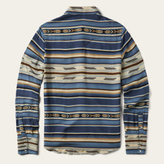 Stetson Indigo Serape Print Rayon Twill Blouse - Flyclothing LLC