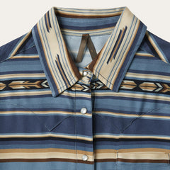 Stetson Indigo Serape Print Rayon Twill Blouse - Flyclothing LLC