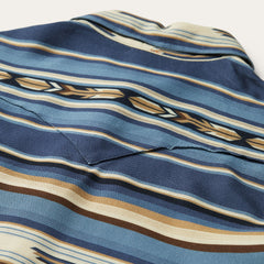 Stetson Indigo Serape Print Rayon Twill Blouse - Flyclothing LLC