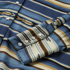 Stetson Indigo Serape Print Rayon Twill Blouse - Flyclothing LLC