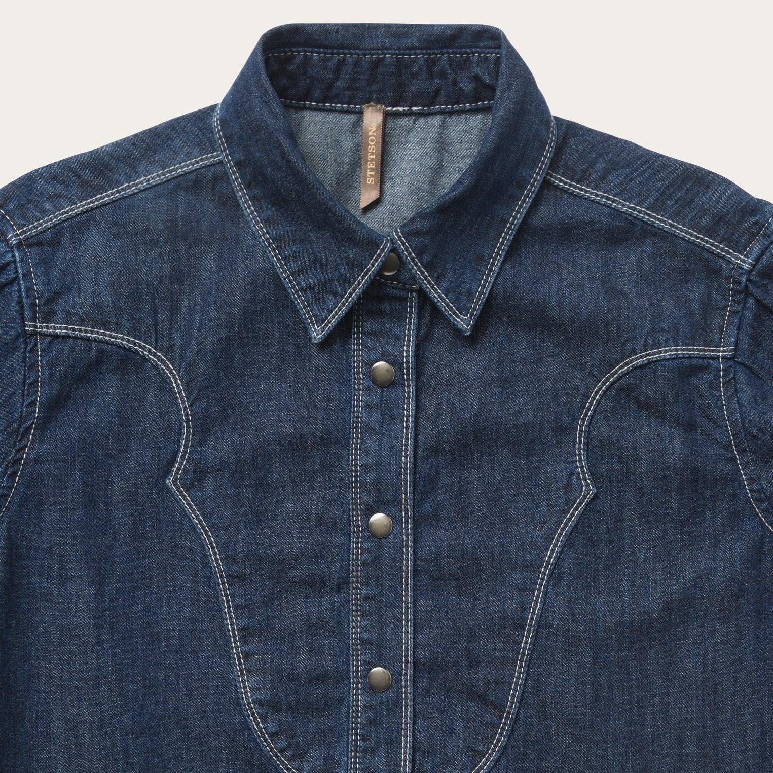 Stetson Dark Denim Vintage Western Shirt - Flyclothing LLC