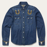 Stetson Embroidered Dark Denim Western Shirt - Stetson - Flyclothing LLC