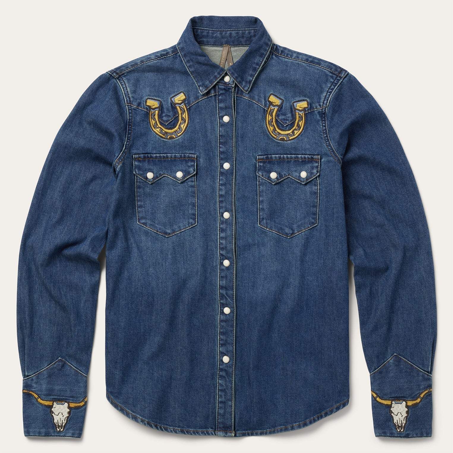 Stetson Embroidered Dark Denim Western Shirt - Stetson - Flyclothing LLC
