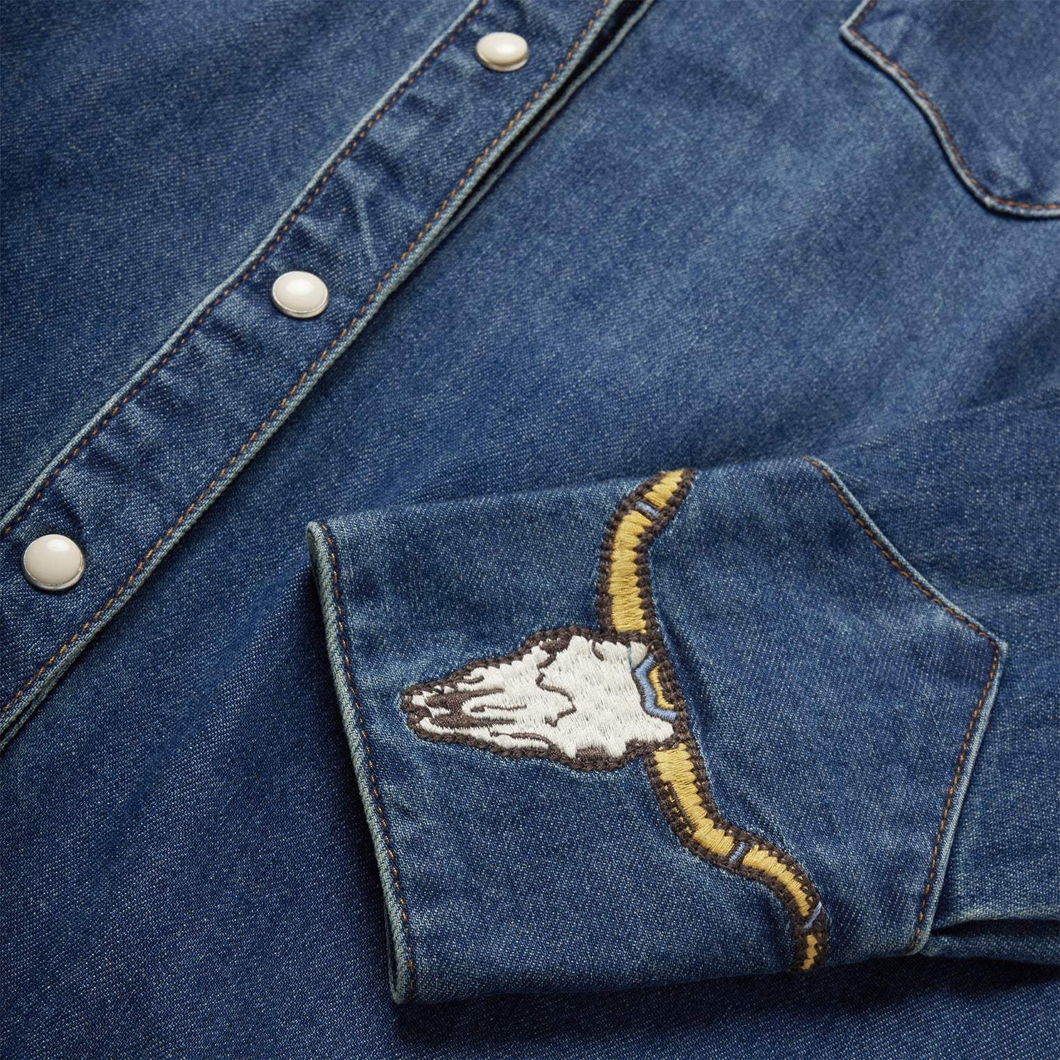 Stetson Embroidered Dark Denim Western Shirt - Stetson - Flyclothing LLC