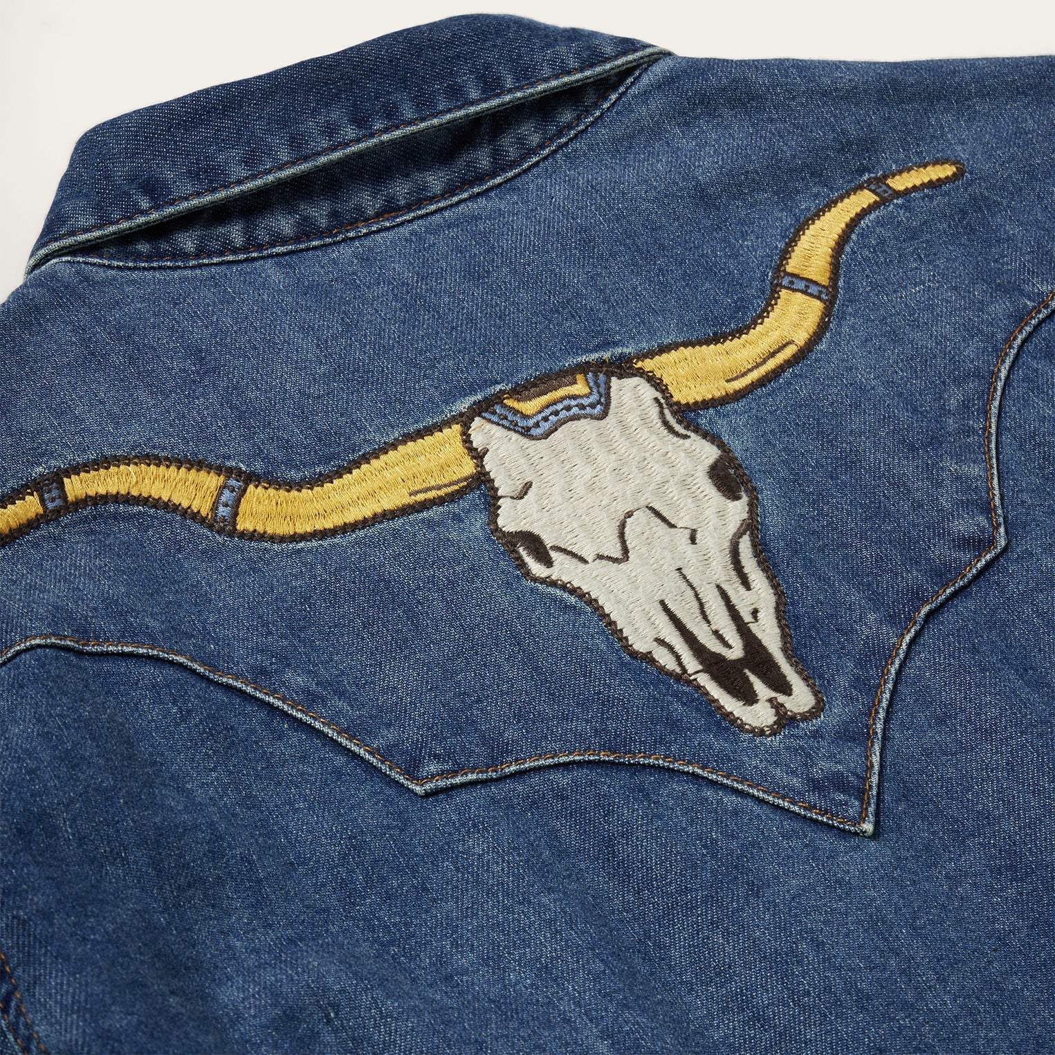 Stetson Embroidered Dark Denim Western Shirt - Stetson - Flyclothing LLC