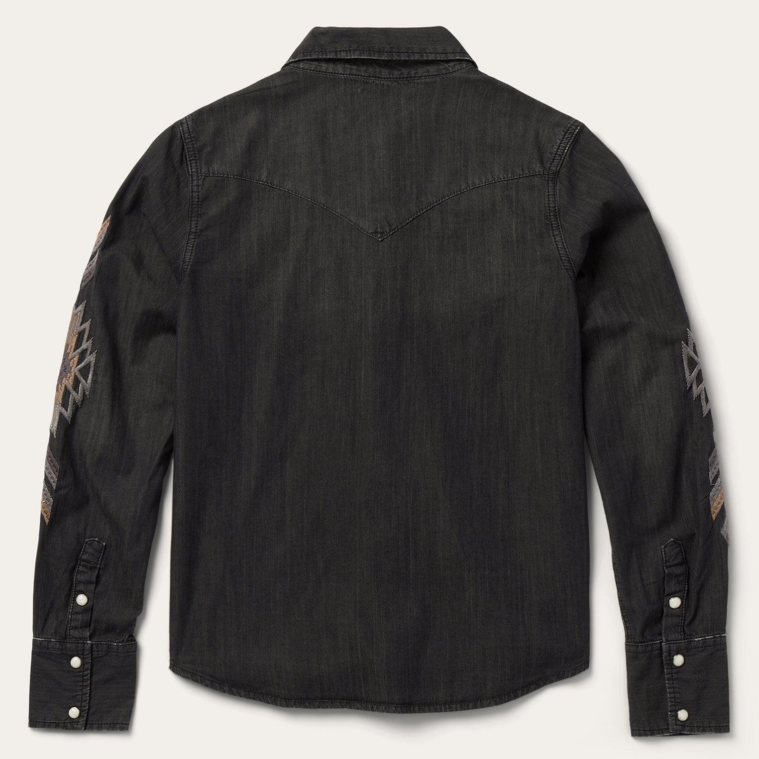 Stetson Embroidered Black Denim Shirt - Flyclothing LLC