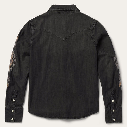 Stetson Embroidered Black Denim Shirt - Flyclothing LLC