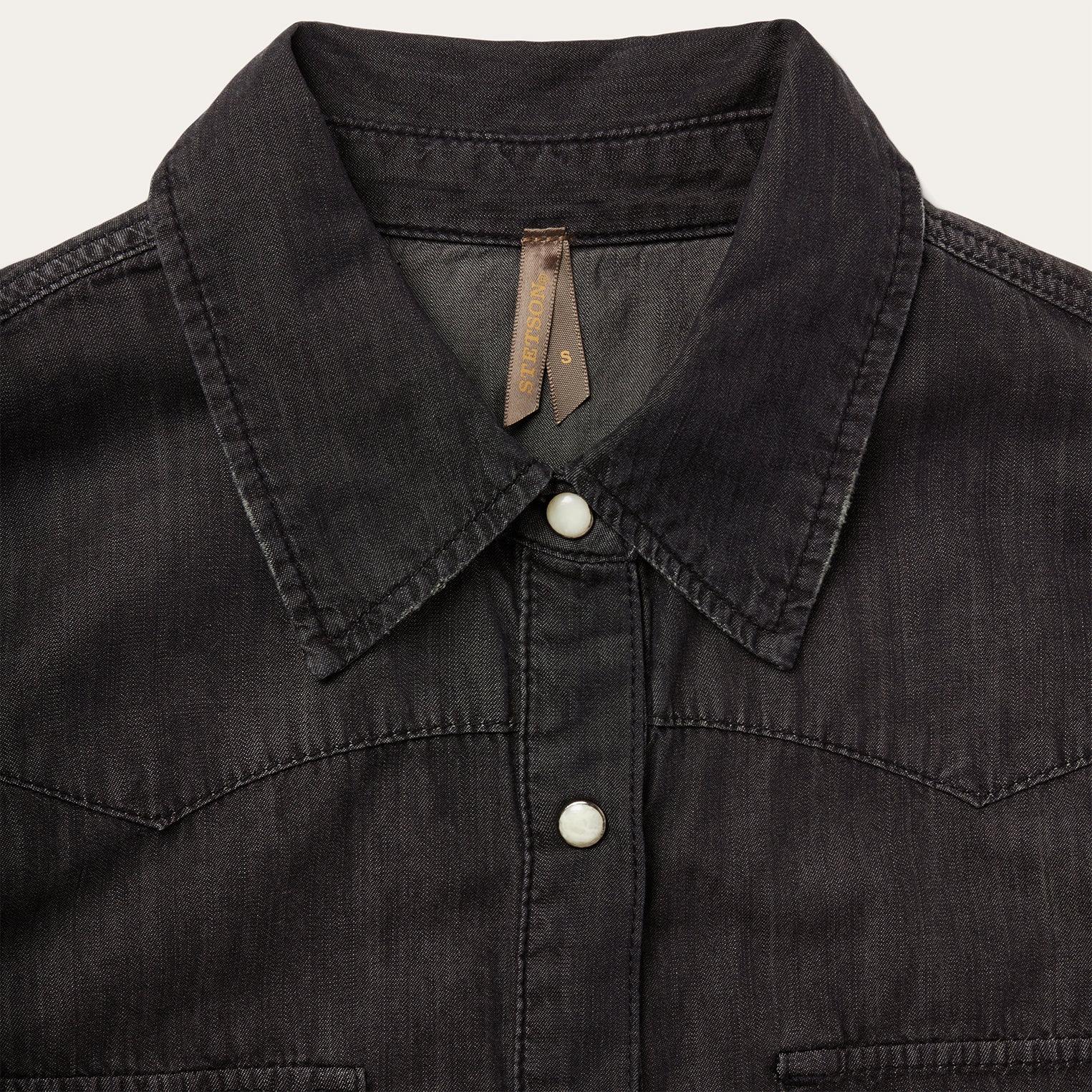 Stetson Embroidered Black Denim Shirt - Flyclothing LLC