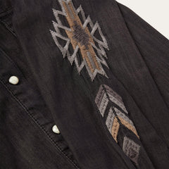 Stetson Embroidered Black Denim Shirt - Flyclothing LLC