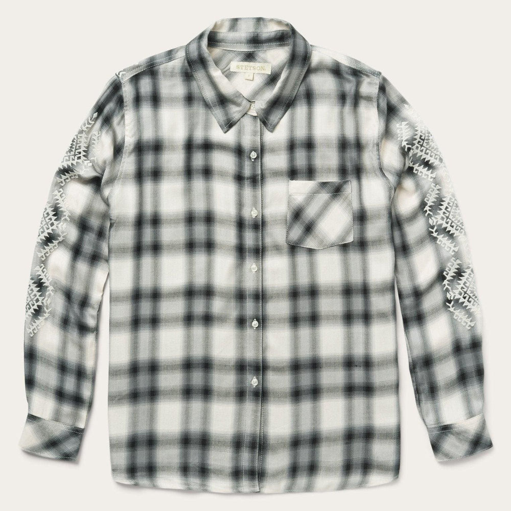 Stetson Smokey Ombre Plaid Rayon Twill Shirt - Stetson
