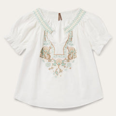 Stetson Cotton Voile Peasant Blouse