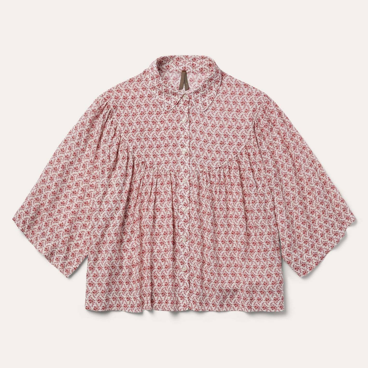 Stetson Short-Sleeved Cottage Floral Blouse