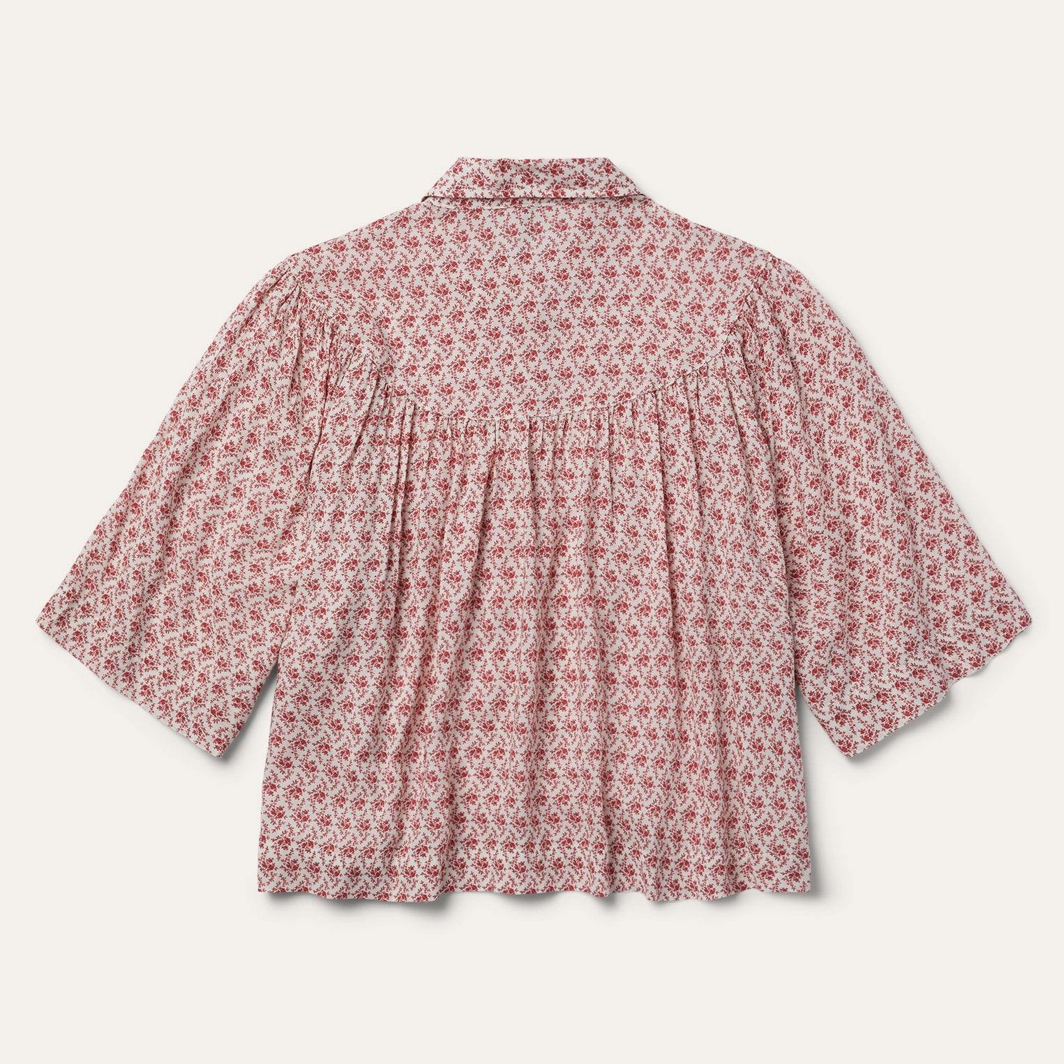 Stetson Short-Sleeved Cottage Floral Blouse