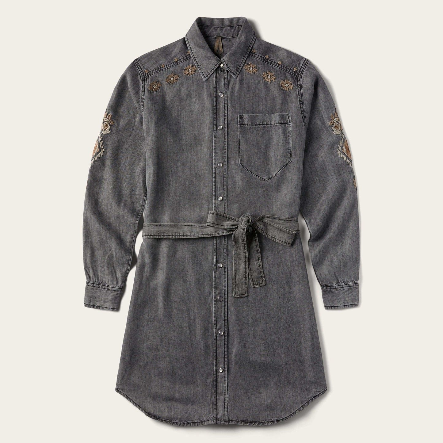 Stetson Embroidered Snap Front Shirt Dress - Stetson - Flyclothing LLC