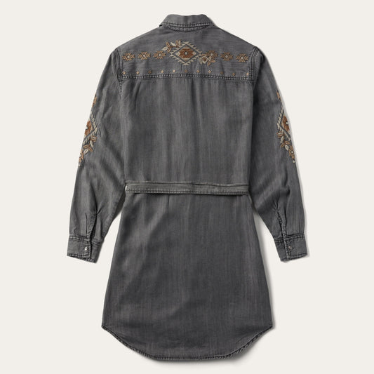 Stetson Embroidered Snap Front Shirt Dress - Flyclothing LLC