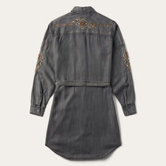 Stetson Embroidered Snap Front Shirt Dress - Flyclothing LLC