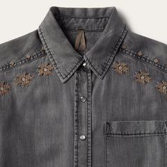 Stetson Embroidered Snap Front Shirt Dress