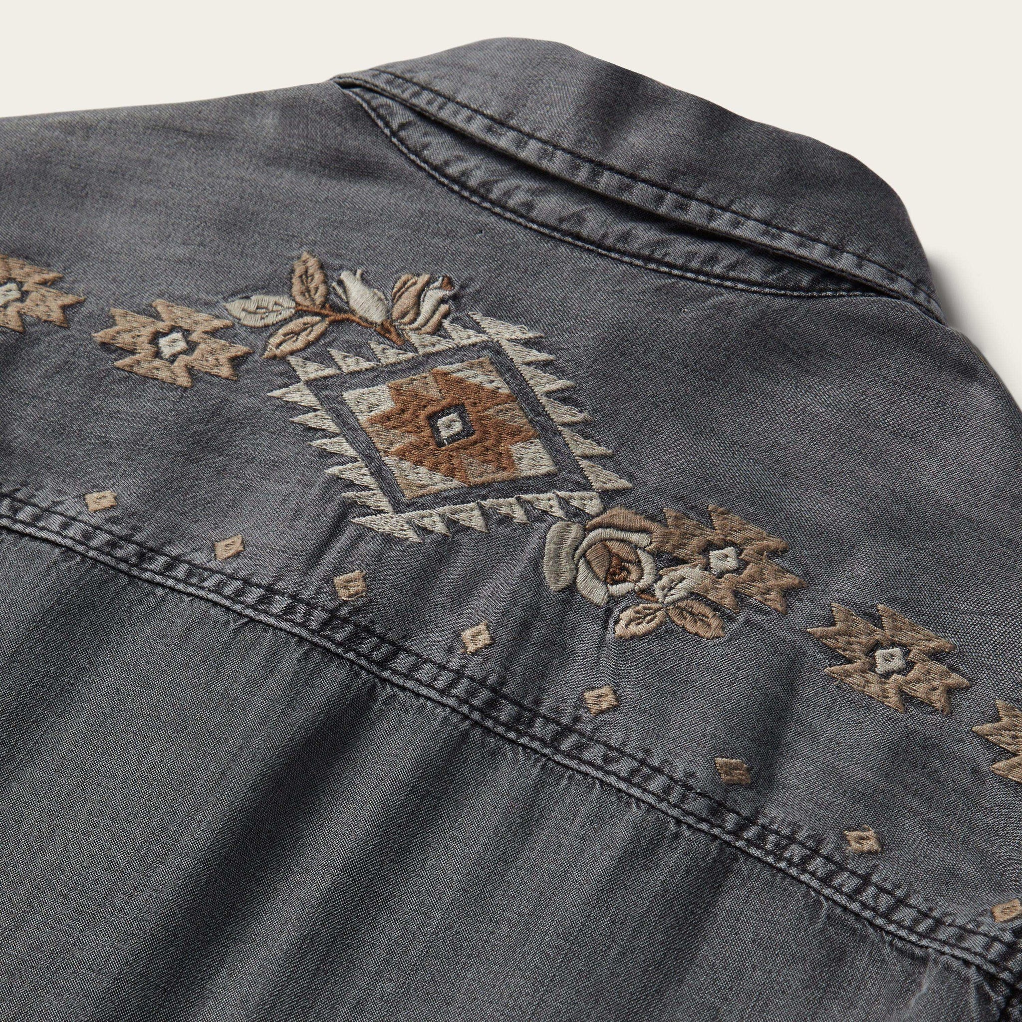 Stetson Embroidered Snap Front Shirt Dress - Stetson - Flyclothing LLC