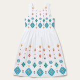 Stetson Bright Schiffli Embroidered White Cotton Lawn Dress - Stetson