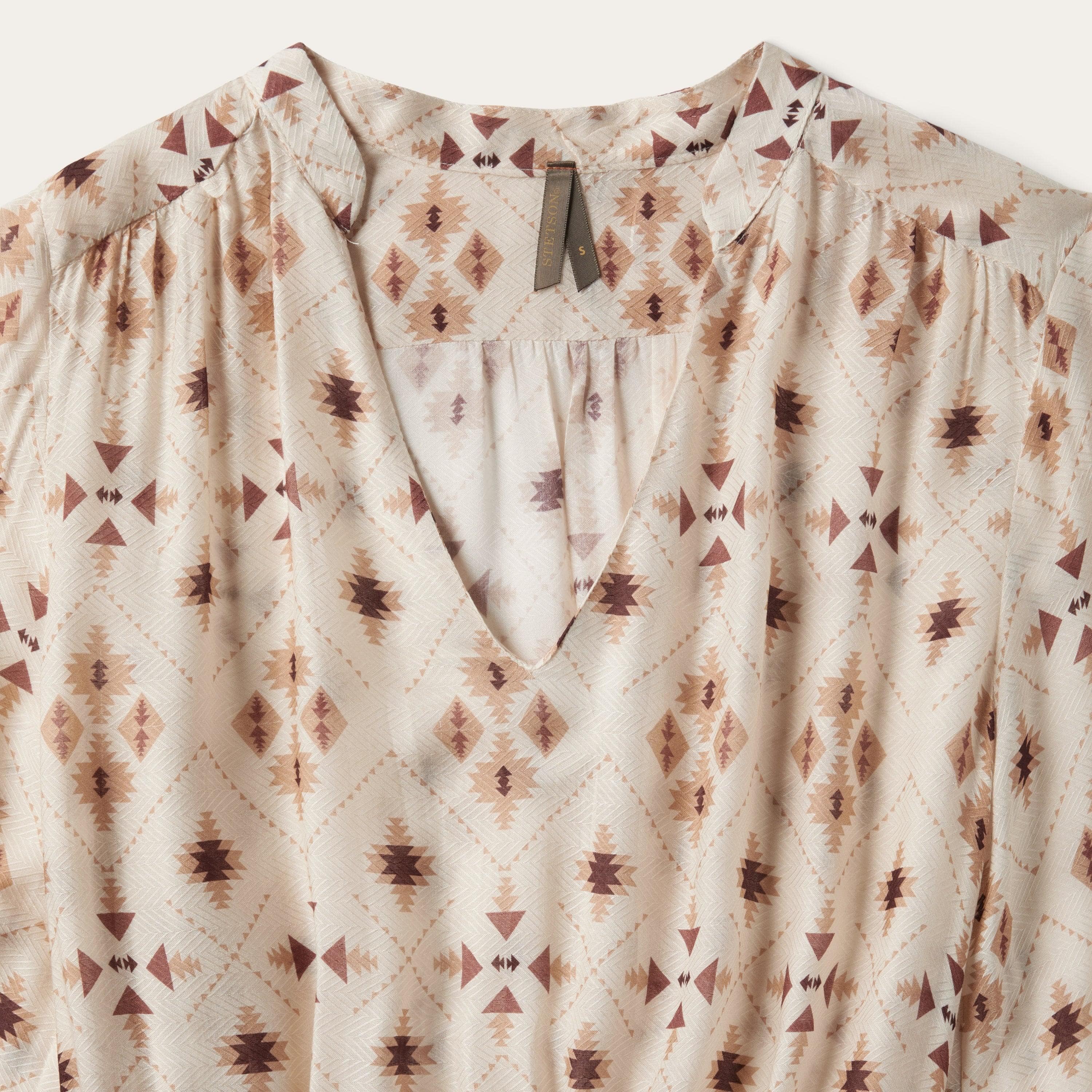 Stetson Gaucho Border Print Rayon Herringbone Dress - Stetson
