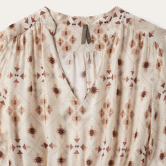 Stetson Gaucho Border Print Rayon Herringbone Dress - Stetson