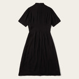 Stetson Black Rayon Herringbone Twill Midi Dress - Stetson - Flyclothing LLC