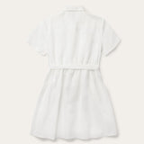 Stetson White Tonal Stripe Linen Shirt Dress - Stetson