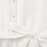 Stetson White Tonal Stripe Linen Shirt Dress - Stetson - Flyclothing LLC