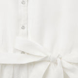 Stetson White Tonal Stripe Linen Shirt Dress - Stetson