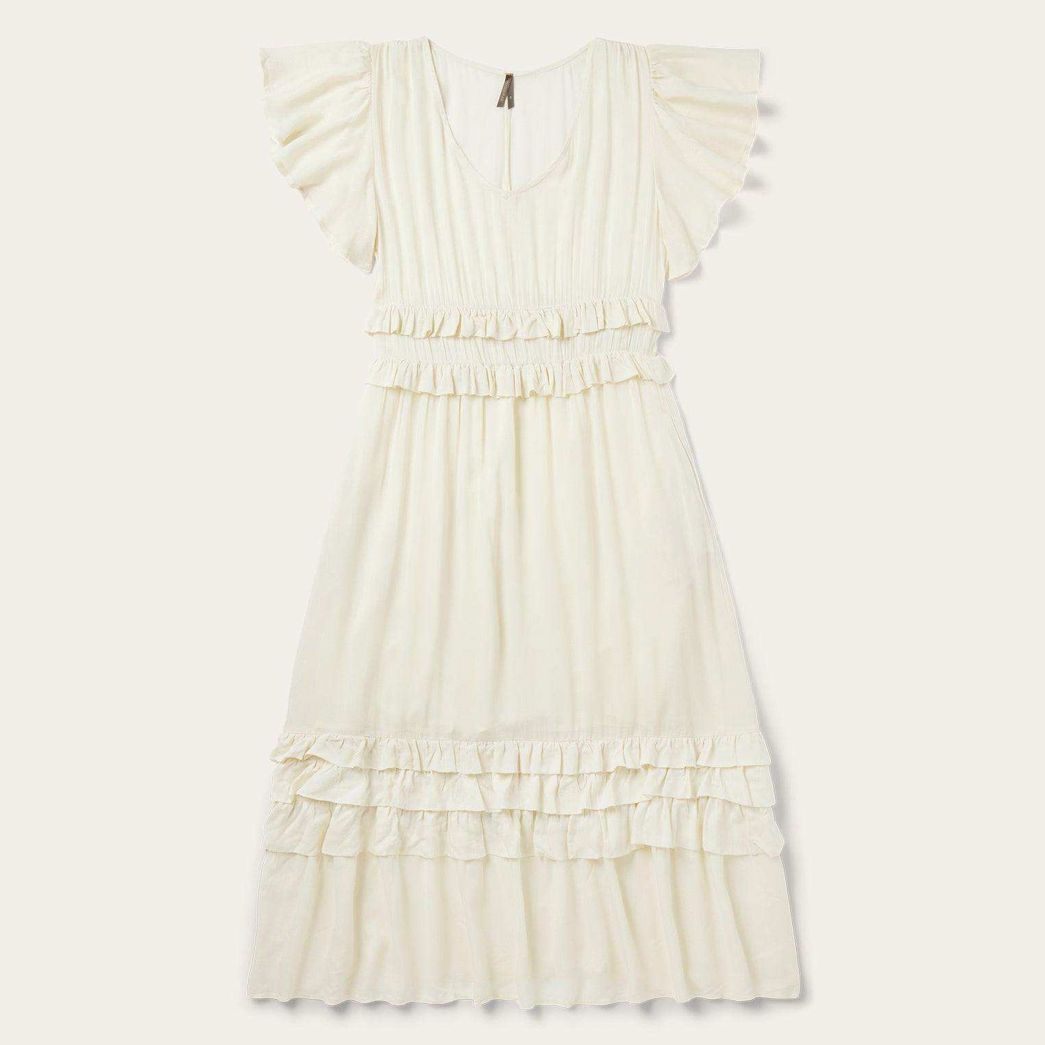 Stetson Cream Rayon Herringbone Dress - Stetson - Flyclothing LLC